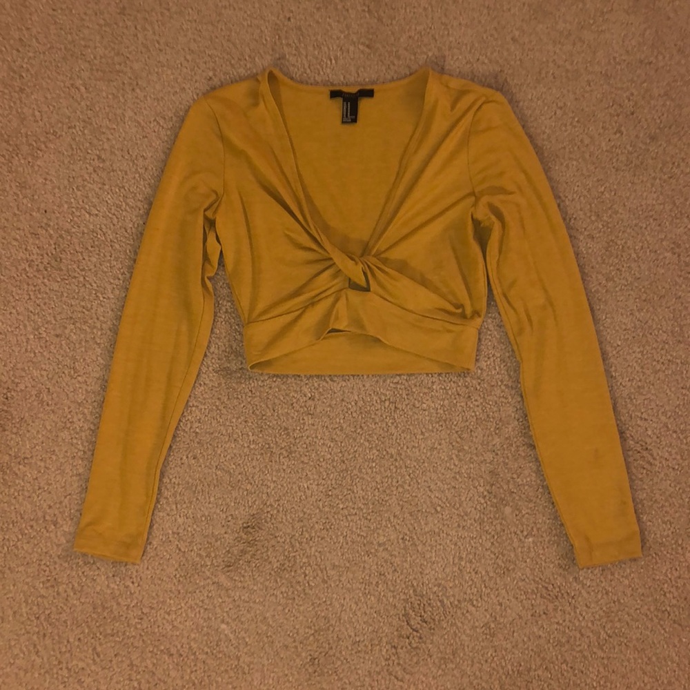 Mustard Yellow FOREVER 21 Crop Top